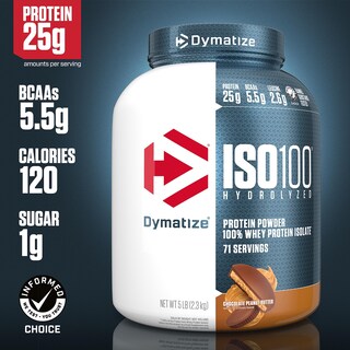 Foto 2 | Proteína En Polvo Dymatize Iso100 Whey Chocolate Peanut 2.27 Kg - Venta Internacional.