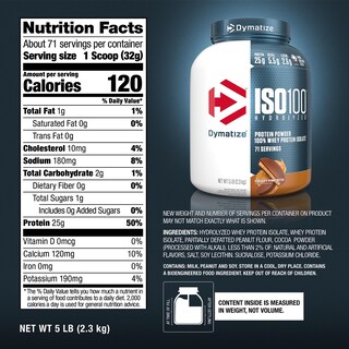 Foto 5 | Proteína En Polvo Dymatize Iso100 Whey Chocolate Peanut 2.27 Kg - Venta Internacional.