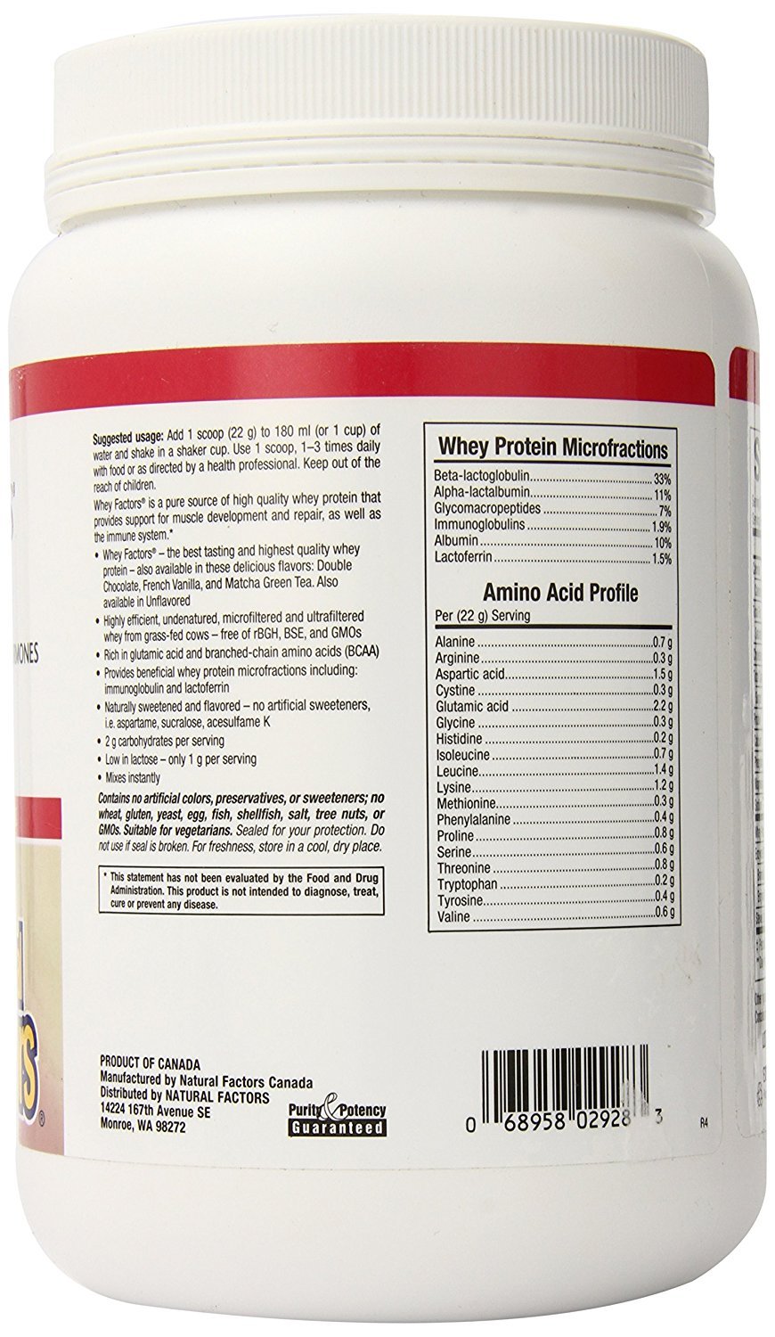 Foto 3 pulgar | Concentrado De Proteína De Suero Natural Factors Whey Factors 350 Ml - Venta Internacional.
