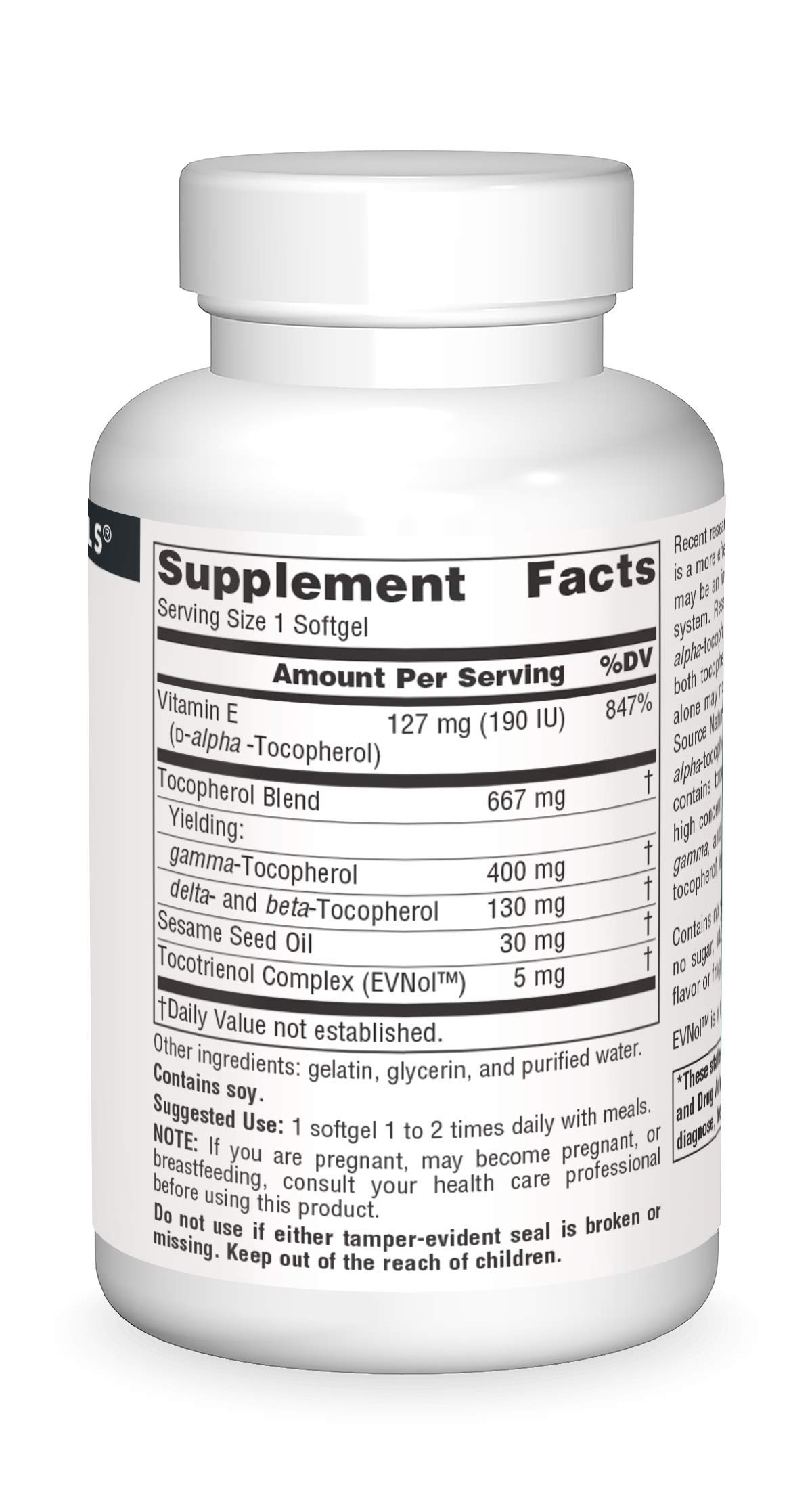 Foto 4 pulgar | Supplement Source Naturals Gamma E 400 60 Cápsulas Blandas - Venta Internacional.
