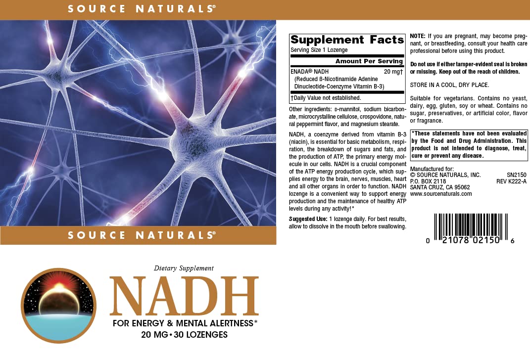 Foto 6 pulgar | Supplement Source Naturals Nadh 20 Mg Para Obtener Energía, 30 Pastillas - Venta Internacional.