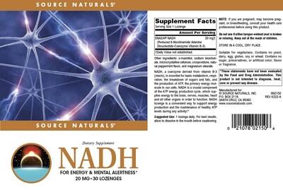 Foto 5 | Supplement Source Naturals Nadh 20 Mg Para Obtener Energía, 30 Pastillas - Venta Internacional.