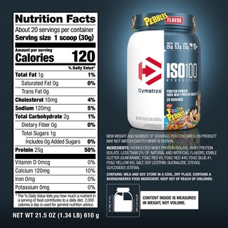 Foto 6 | Proteína En Polvo Dymatize Iso100 Hidrolizada 100% Suero Aislado - Venta Internacional.
