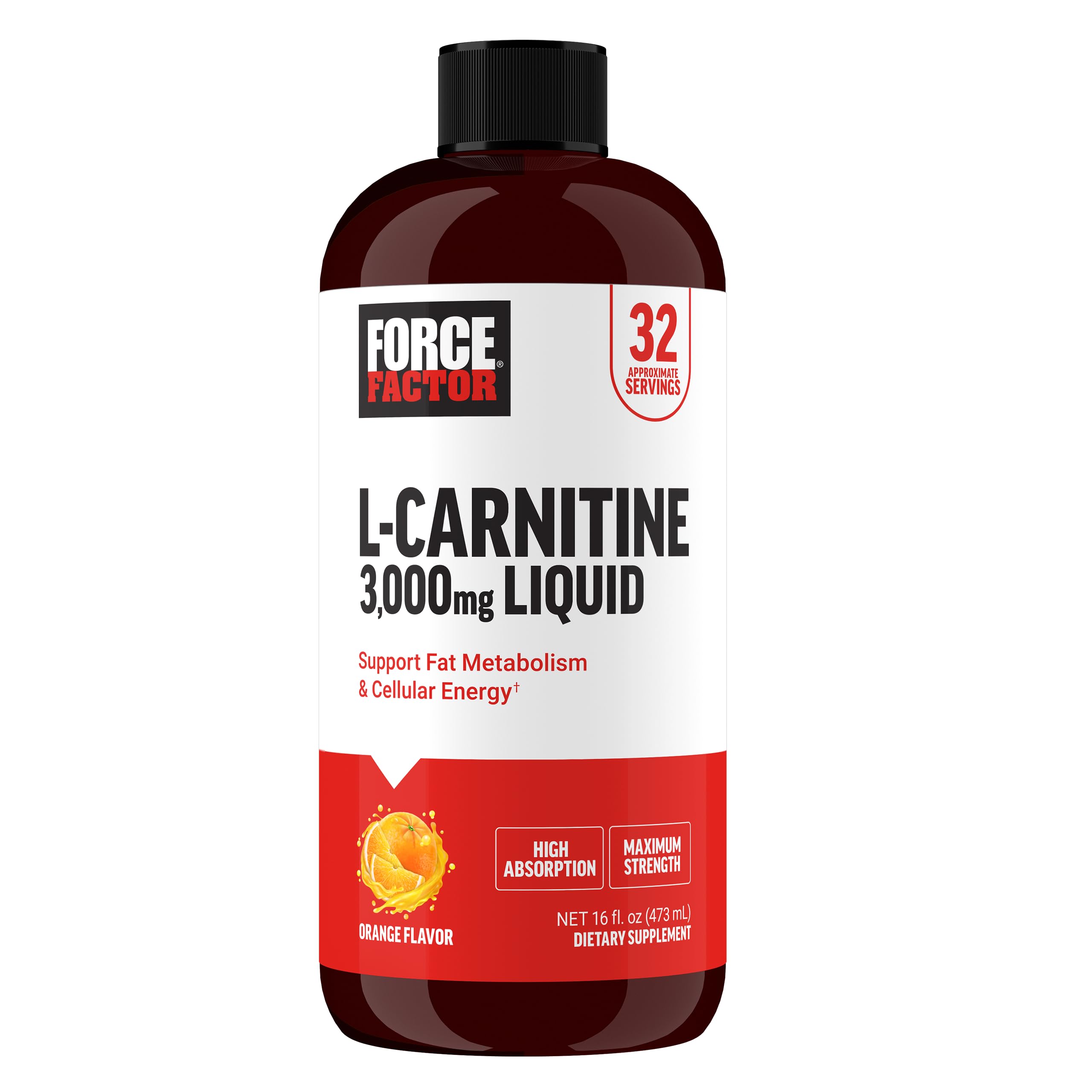 Foto 2 pulgar | Suplemento Force Factor L-carnitina 3000 Mg Naranja Líquida 500 Ml - Venta Internacional.