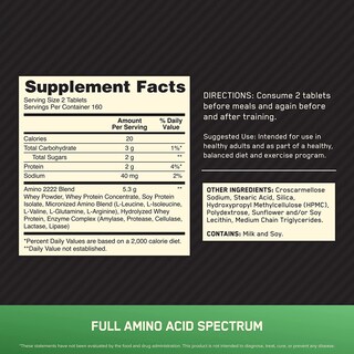 Foto 2 | Suplemento Optimum Nutrition Superior Amino 2222 Comprimidos De 320 Unidades - Venta Internacional.