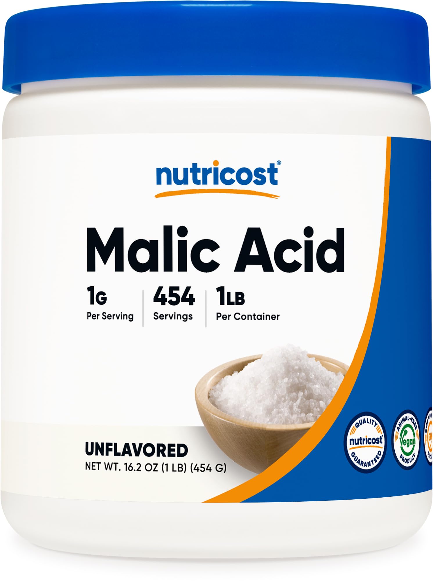 Foto 2 pulgar | Polvo De Ácido Málico Nutricost, 454 G, Sin Gluten Y Sin Ogm - Venta Internacional.