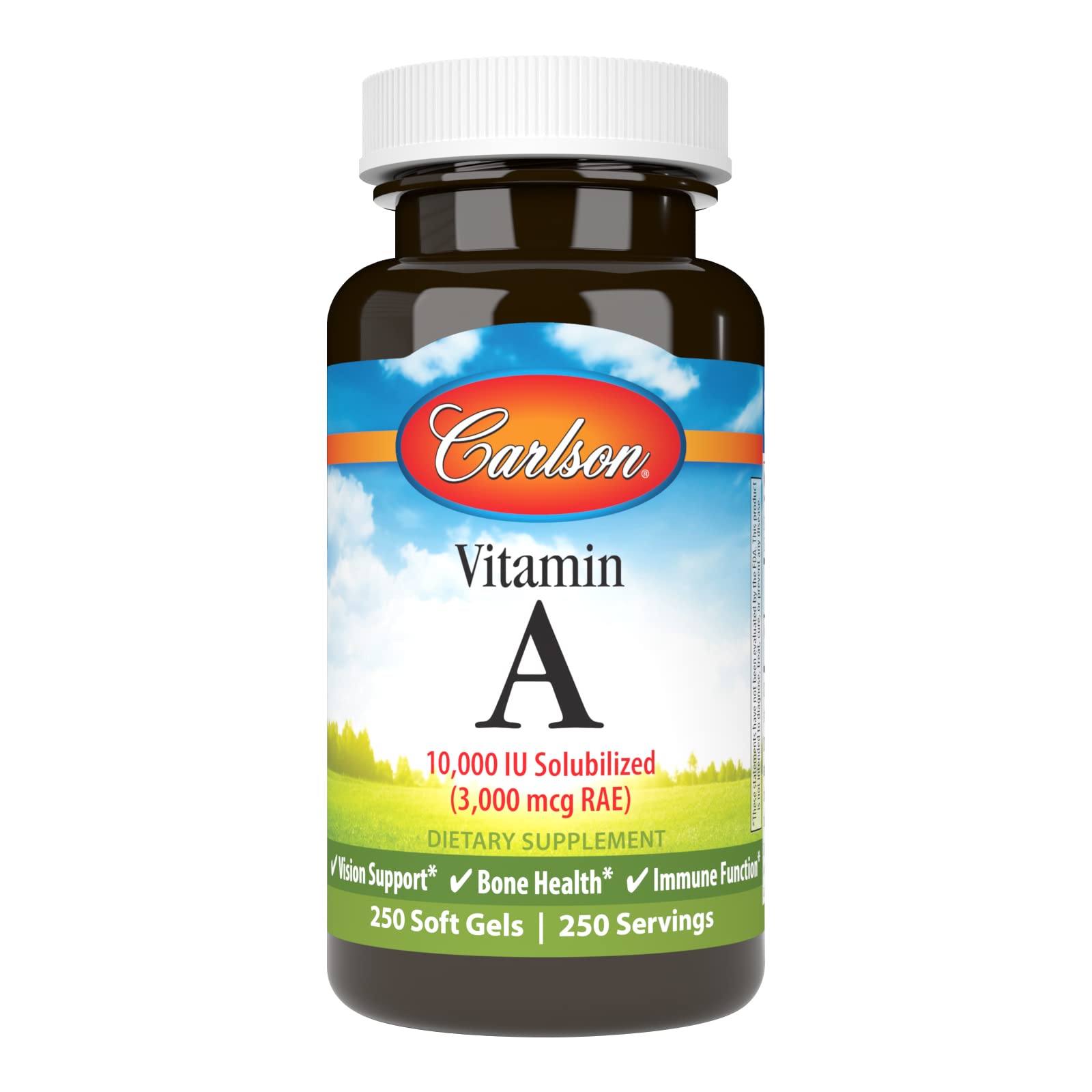 Foto 1 | Carlson Solubilizado Con Vitamina A 10.000 Ui (3000 Mcg Rae) 250 Cápsulas Blandas - Venta Internacional.