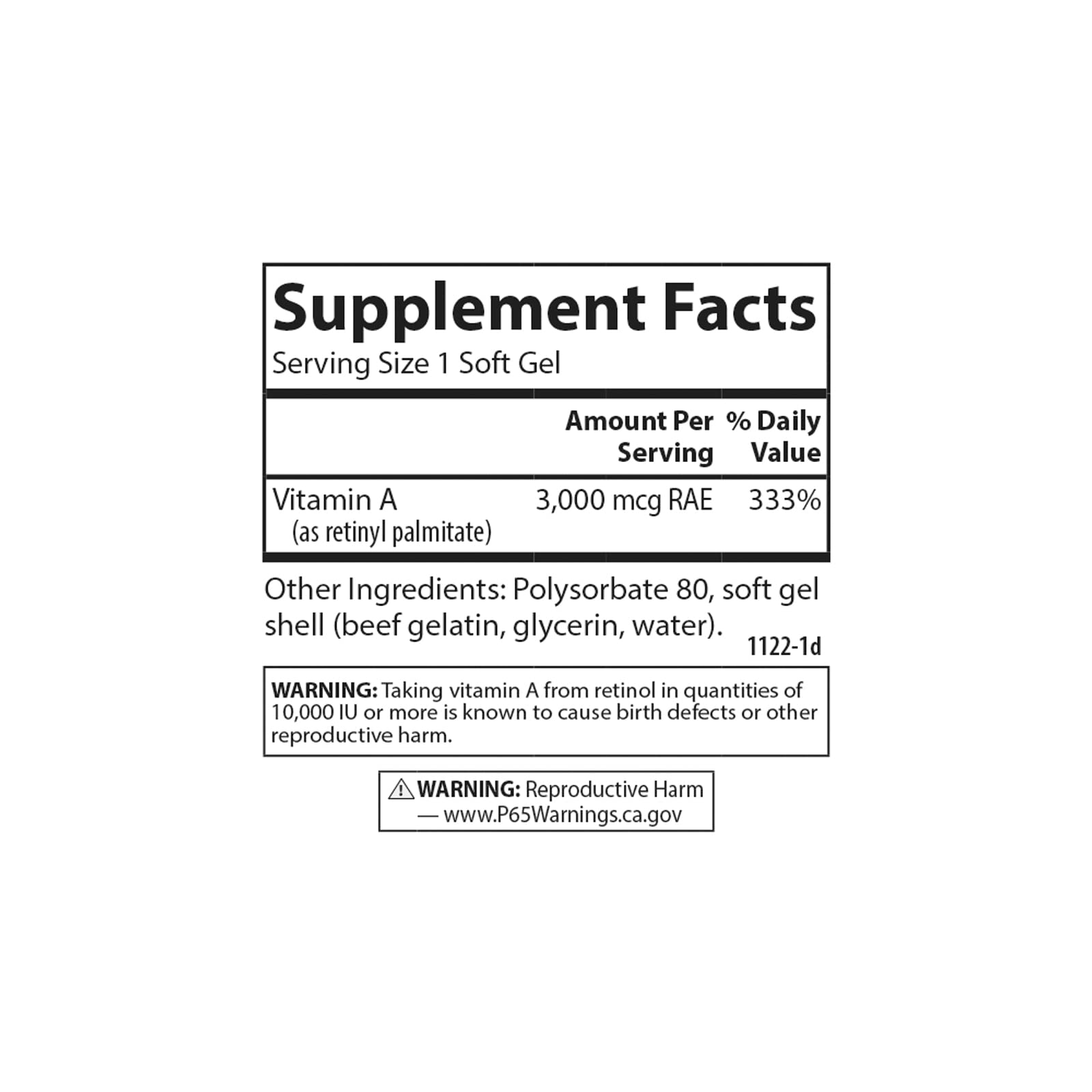 Foto 5 pulgar | Carlson Solubilizado Con Vitamina A 10.000 Ui (3000 Mcg Rae) 250 Cápsulas Blandas - Venta Internacional.