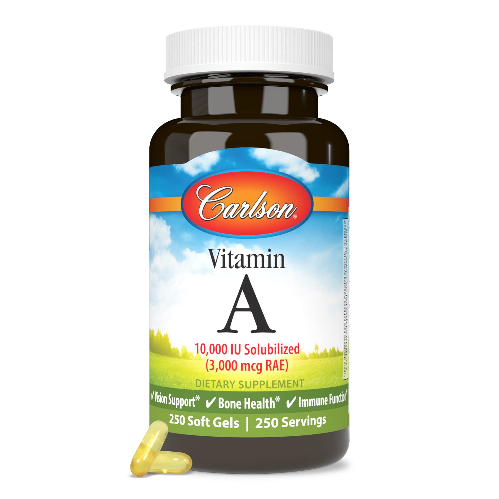Foto 5 | Carlson Solubilizado Con Vitamina A 10.000 Ui (3000 Mcg Rae) 250 Cápsulas Blandas - Venta Internacional.
