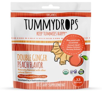 Foto 1 | Pastillas Tummydrops Usda Organic Double Ginger Peach 33 Unidades - Venta Internacional.