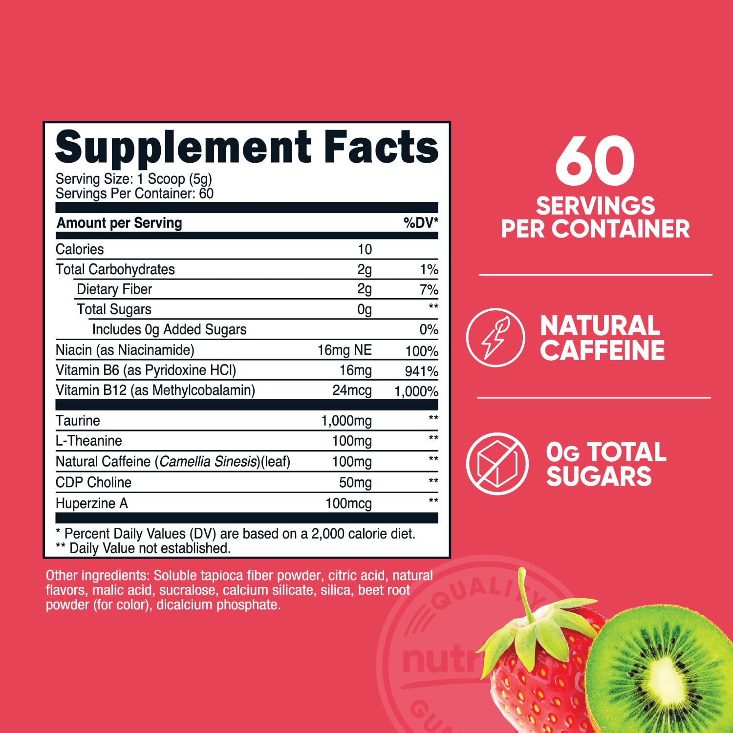 Foto 3 pulgar | Energy Powder Nutricost Energy Complex, Fresa Y Kiwi, 300 G - Venta Internacional.