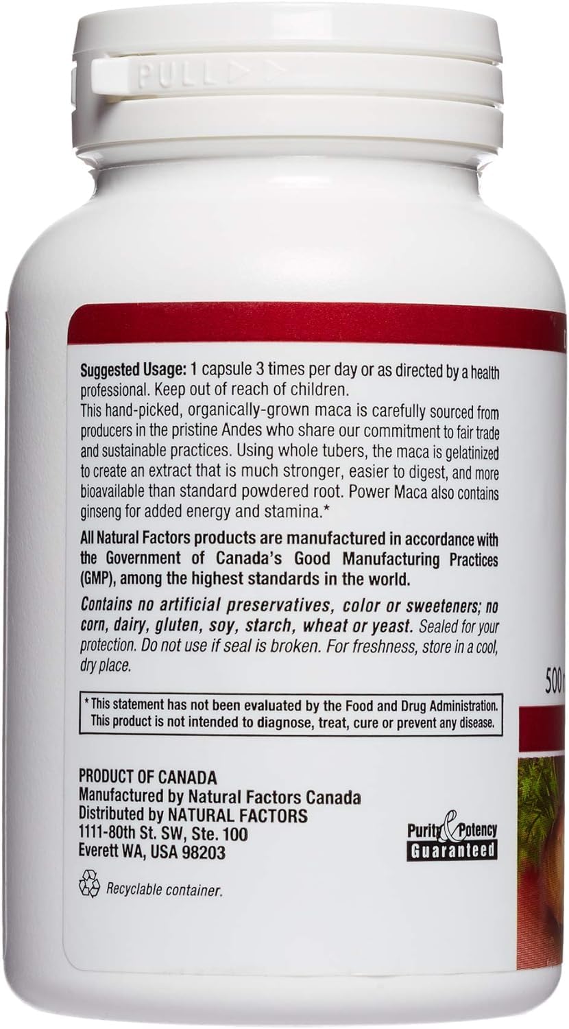 Foto 4 pulgar | Suplemento Natural Factors Macarich Power Maca 90 Cápsulas - Venta Internacional.