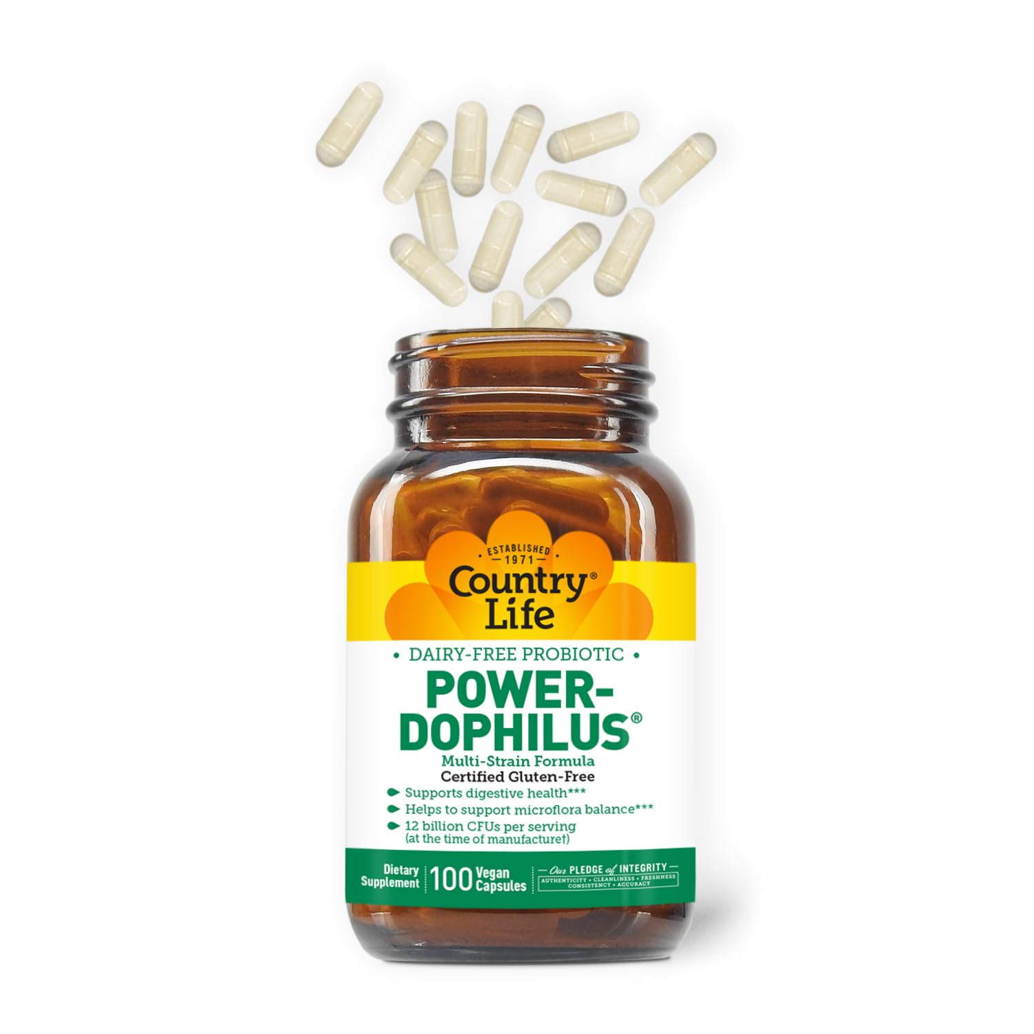 Foto 2 | Probiótico Country Life Power-dophilus, 12 Mil Millones De Ufc, 100 Cápsulas - Venta Internacional.