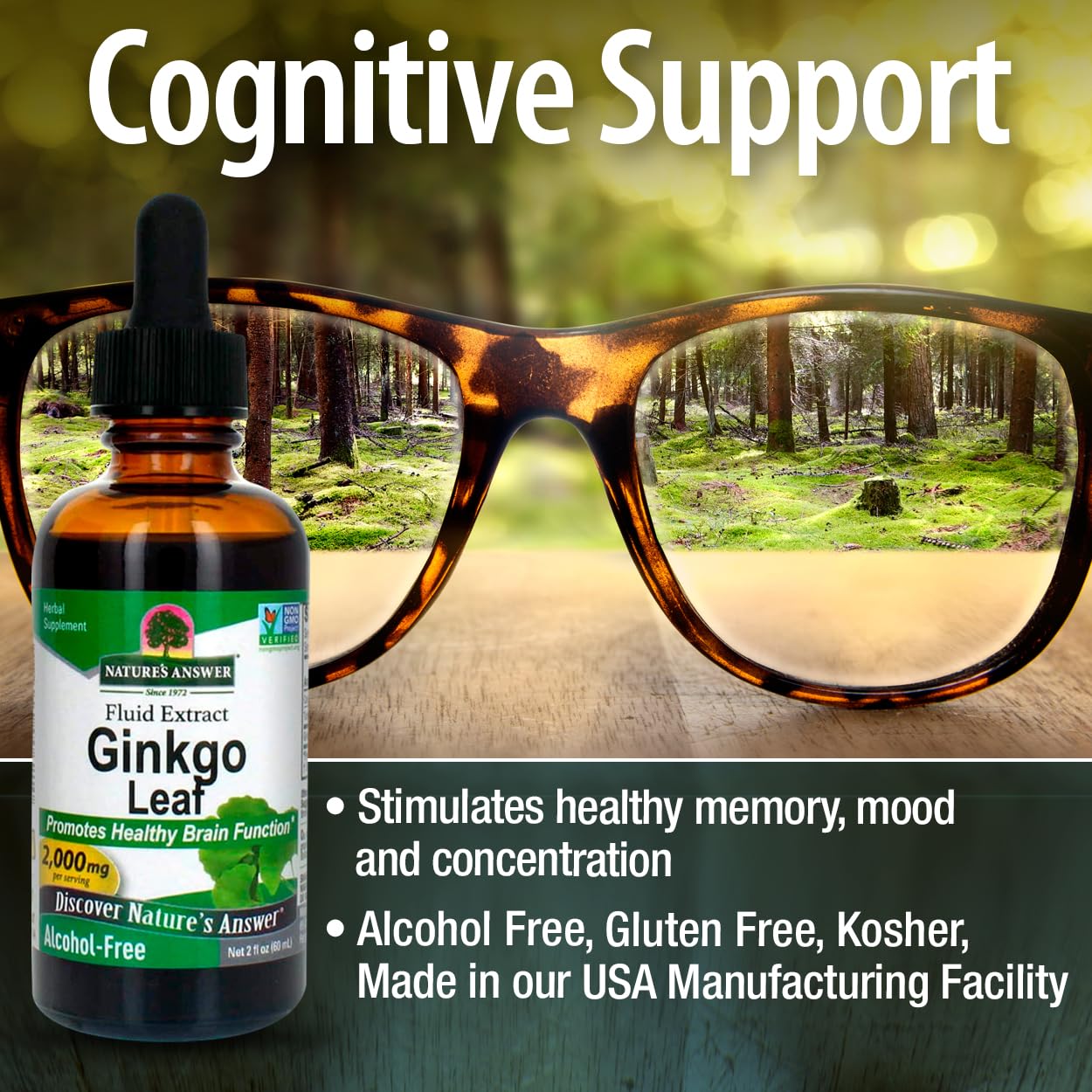 Foto 5 pulgar | Suplemento De Extracto De Hoja De Ginkgo De Nature's Answer 2000 Mg 60 Ml - Venta Internacional.