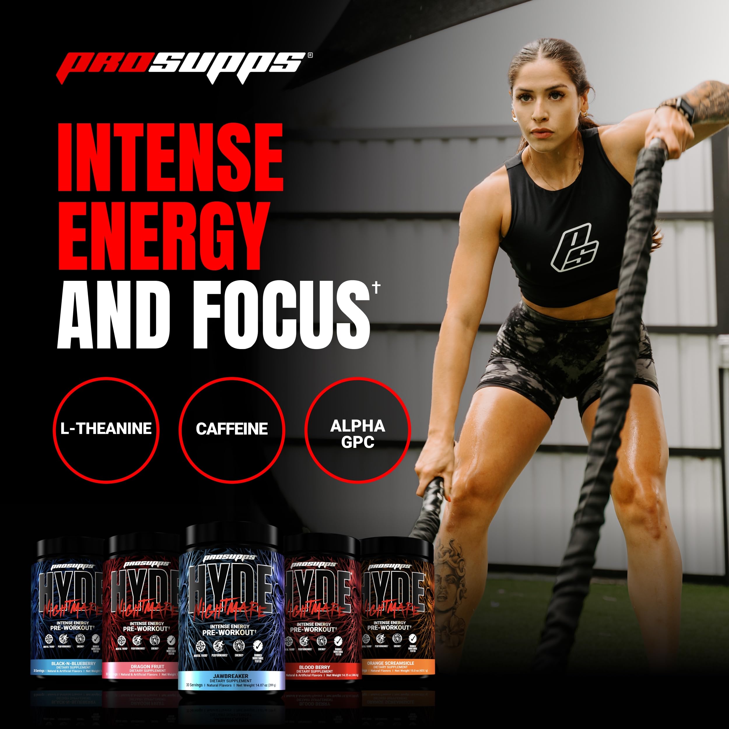 Foto 3 | Polvo Para Antes Del Entrenamiento Prosupps Mr. Hyde Nightmare Orange 30 Dosis - Venta Internacional.