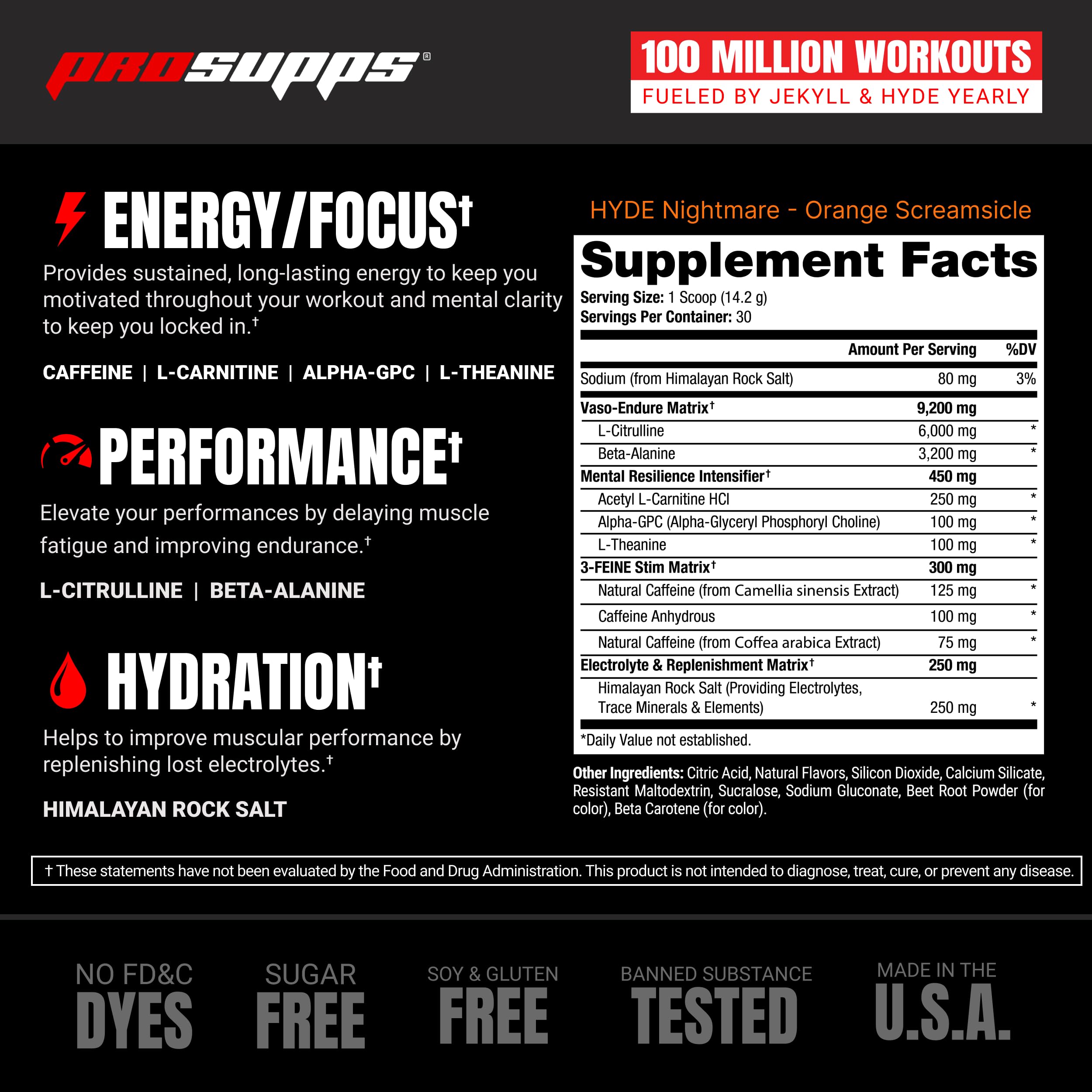 Foto 8 pulgar | Polvo Para Antes Del Entrenamiento Prosupps Mr. Hyde Nightmare Orange 30 Dosis - Venta Internacional.