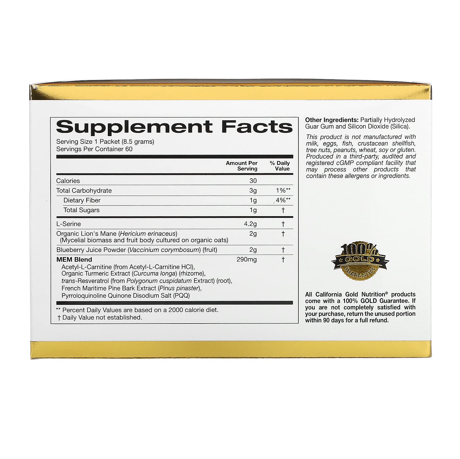 Foto 2 | Suplemento De Alimentos Mem De California Gold Nutrition, 60 Paquetes - Venta Internacional.