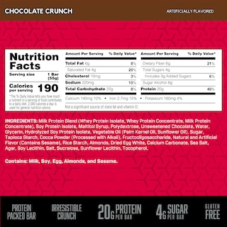 Foto 3 | Barrita Protein Snack Bar Bsn Protein Crisp, Chocolate Crujiente, 12 X 20 G - Venta Internacional.