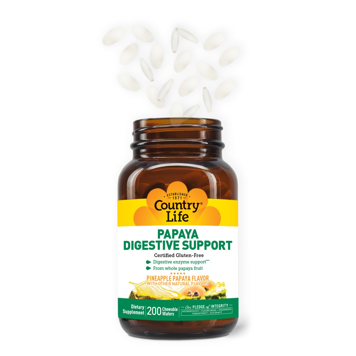 Foto 3 pulgar | Suplemento Country Life Papaya Digestive Support 200 Comprimidos - Venta Internacional.