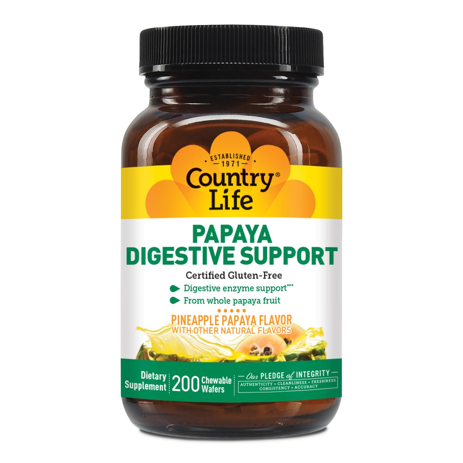 Foto 6 pulgar | Suplemento Country Life Papaya Digestive Support 200 Comprimidos - Venta Internacional.