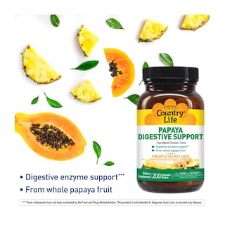 Foto 6 | Suplemento Country Life Papaya Digestive Support 200 Comprimidos - Venta Internacional.