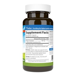 Foto 2 | Suplemento Carlson Labs Acetil L-carnitina 500 Mg 60 Cápsulas - Venta Internacional.