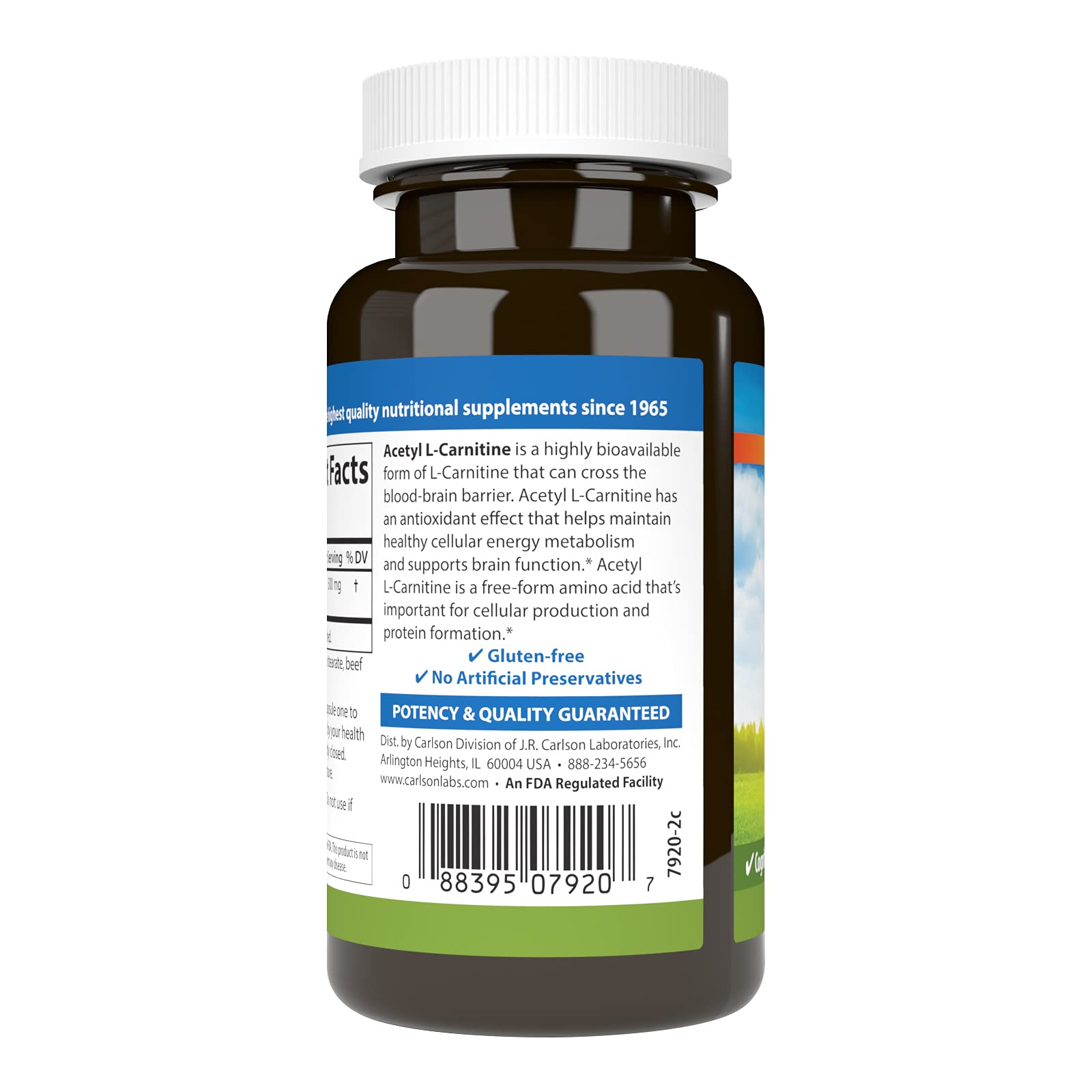 Foto 4 pulgar | Suplemento Carlson Labs Acetil L-carnitina 500 Mg 60 Cápsulas - Venta Internacional.