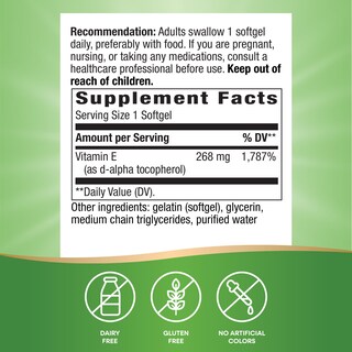 Foto 2 | Suplemento De Vitamina E D-alfa Tocoferol De Nature's Way, 268 Mg - Venta Internacional.