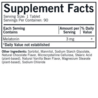 Foto 2 | Tabletas Masticables De Melatonina Kirkman Children, 3 Mg, Chocolate - Venta Internacional.