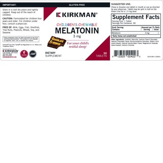 Foto 3 | Tabletas Masticables De Melatonina Kirkman Children, 3 Mg, Chocolate - Venta Internacional.