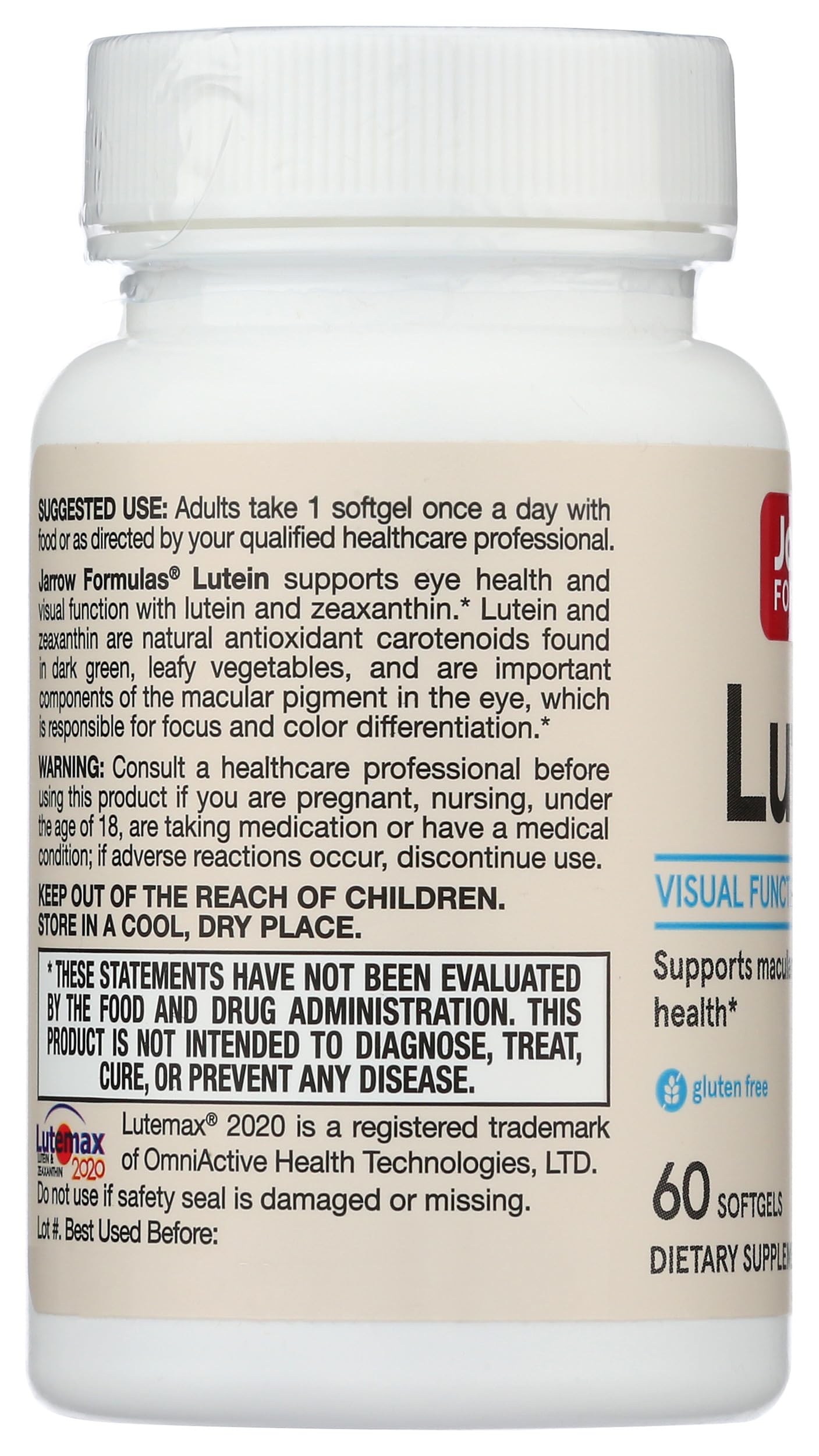 Foto 5 pulgar | Suplementos Nutricionales De Luteína Jarrow Formulas 20 Mg 60 Cápsulas Blandas - Venta Internacional.