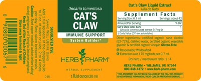 Foto 5 | Extracto Líquido Herb Pharm Cat's Claw (una De Gato) 30 Ml - Venta Internacional.