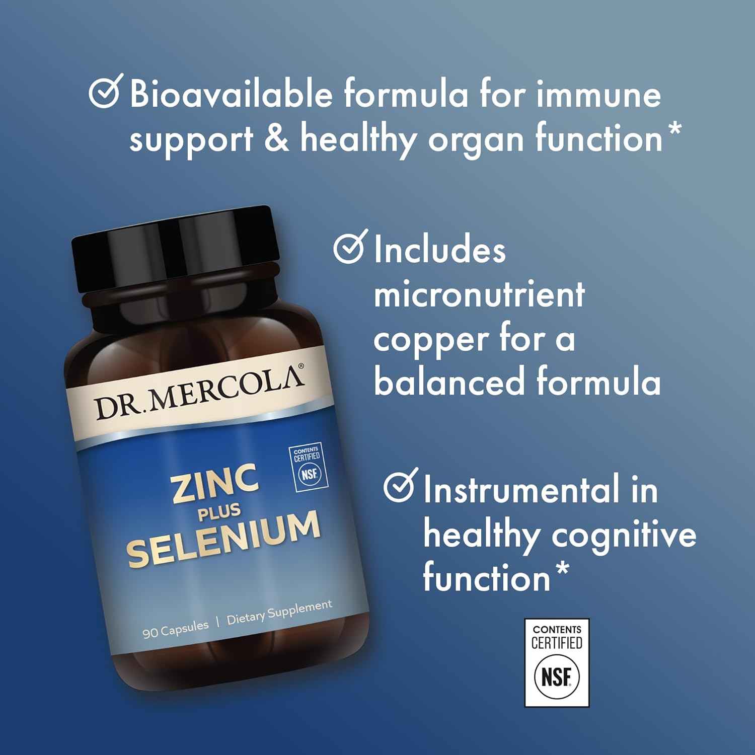 Foto 4 pulgar | Dr. Mercola Zinc + Selenio 90 Cápsulas | Inmunidad, Antioxidantes Y Energía Celular