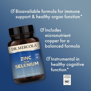 Foto 3 | Dr. Mercola Zinc + Selenio 90 Cápsulas | Inmunidad, Antioxidantes Y Energía Celular