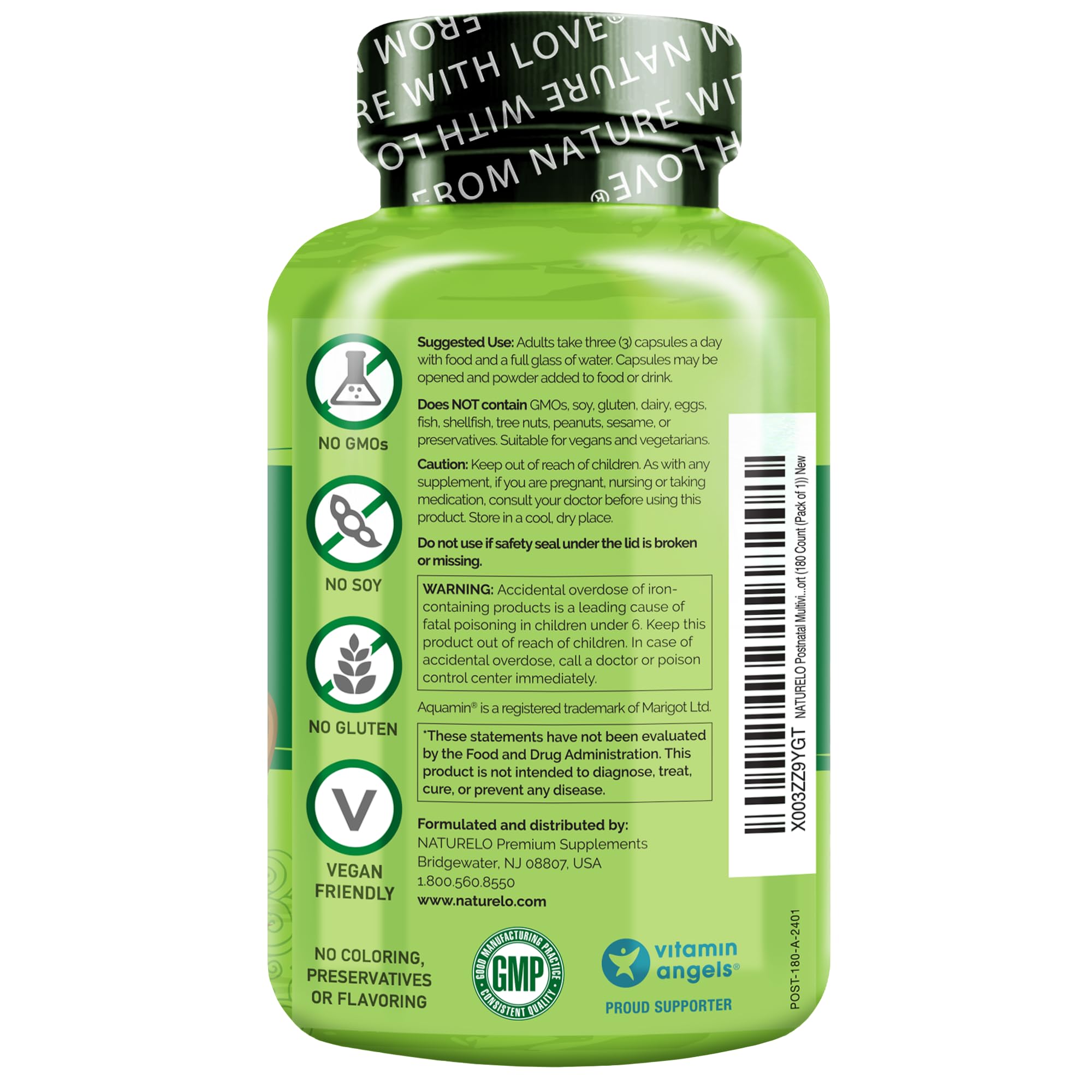 Foto 3 pulgar | Suplemento Multivitamínico Posnatal Naturelo Para Lactancia Materna 180c - Venta Internacional.