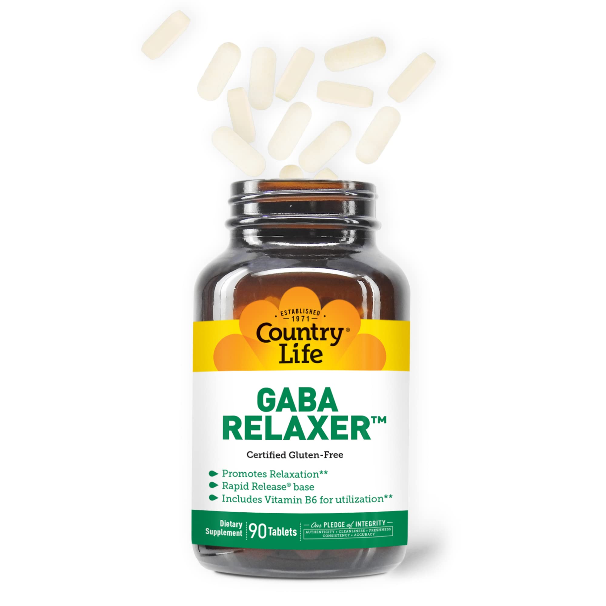 Foto 4 pulgar | Suplemento Country Life Gaba Relaxer 90 Comprimidos - Venta Internacional.