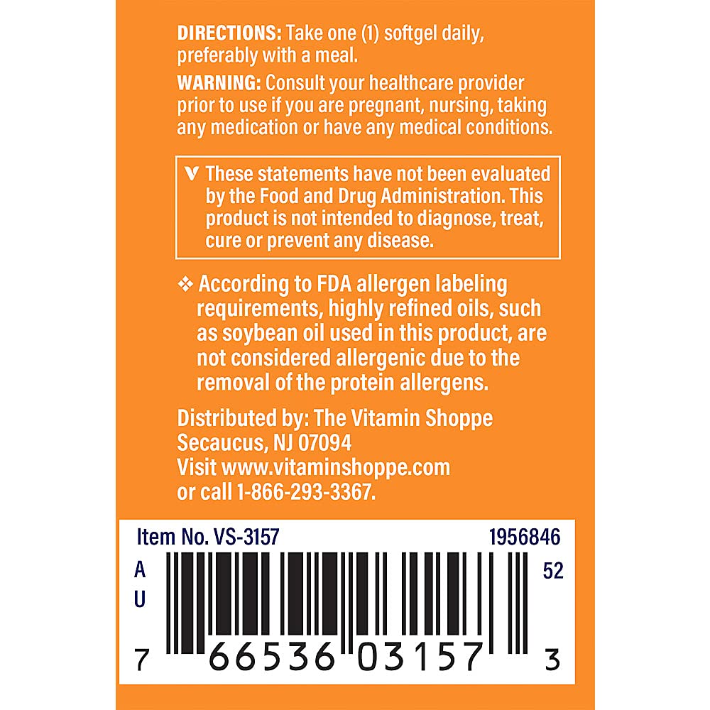 Foto 6 pulgar | Suplemento The Vitamin Shoppe De Astaxantina, 12 Mg, 60 Cápsulas Blandas - Venta Internacional.