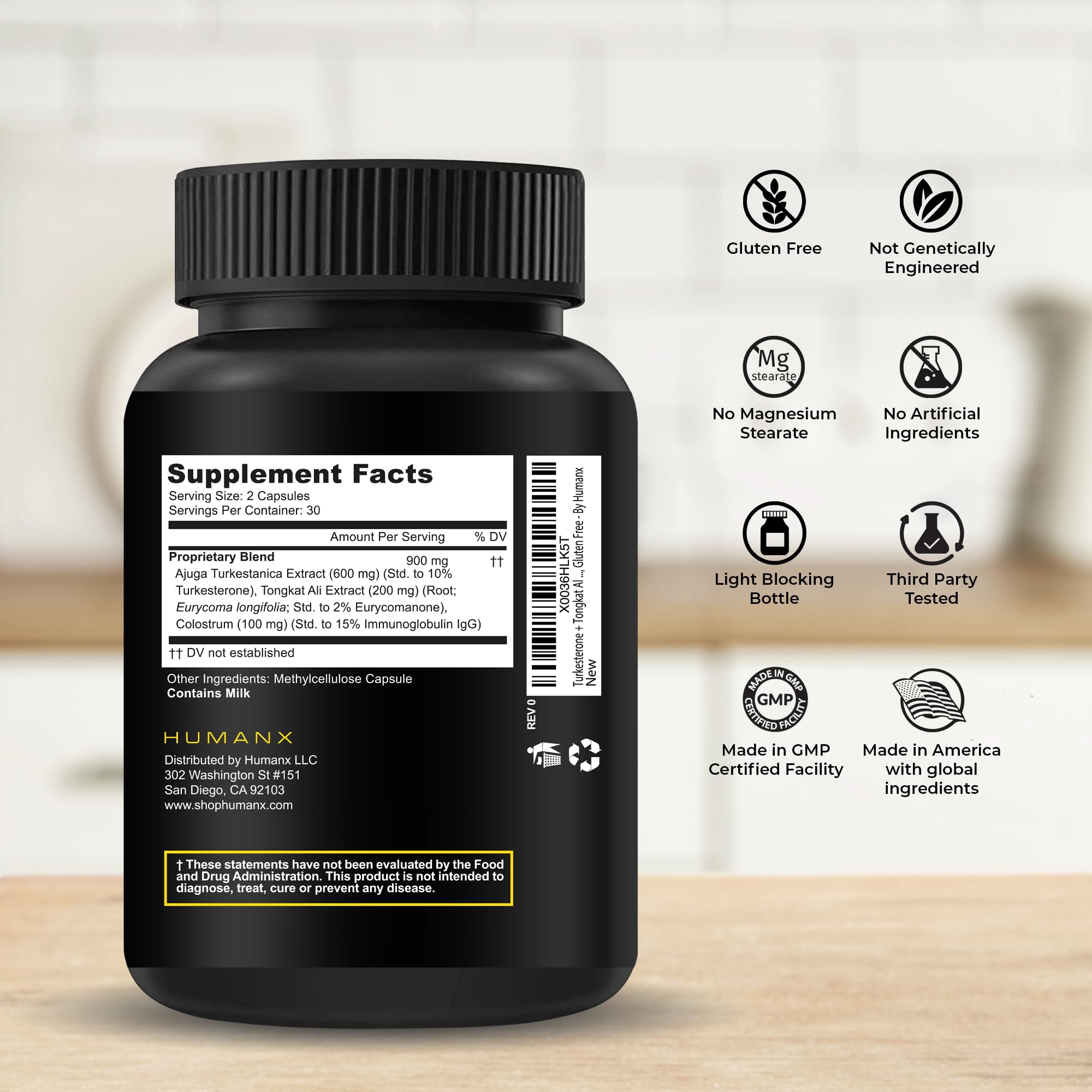 Foto 3 pulgar | Suplemento Humanx Turkesterone Y Tongkat Ali 900 Mg - Venta Internacional.