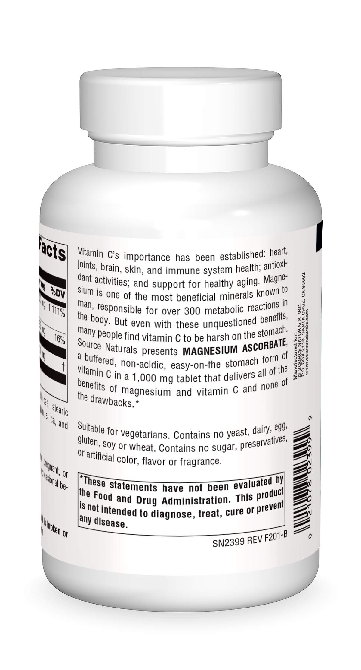 Foto 3 pulgar | Supplement Source Naturals Ascorbato De Magnesio 1000 Mg 120 Comprimidos - Venta Internacional.