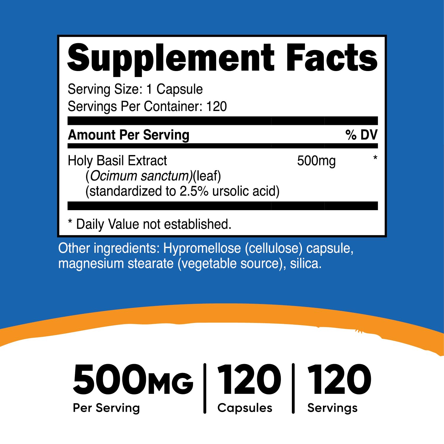 Foto 3 pulgar | Suplemento Nutricost, Cápsulas De Albahaca Santa, 500 Mg, 120 Cápsulas - Venta Internacional.