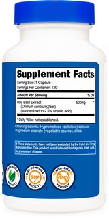 Foto 5 | Suplemento Nutricost, Cápsulas De Albahaca Santa, 500 Mg, 120 Cápsulas - Venta Internacional.