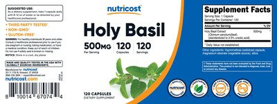 Foto 6 | Suplemento Nutricost, Cápsulas De Albahaca Santa, 500 Mg, 120 Cápsulas - Venta Internacional.