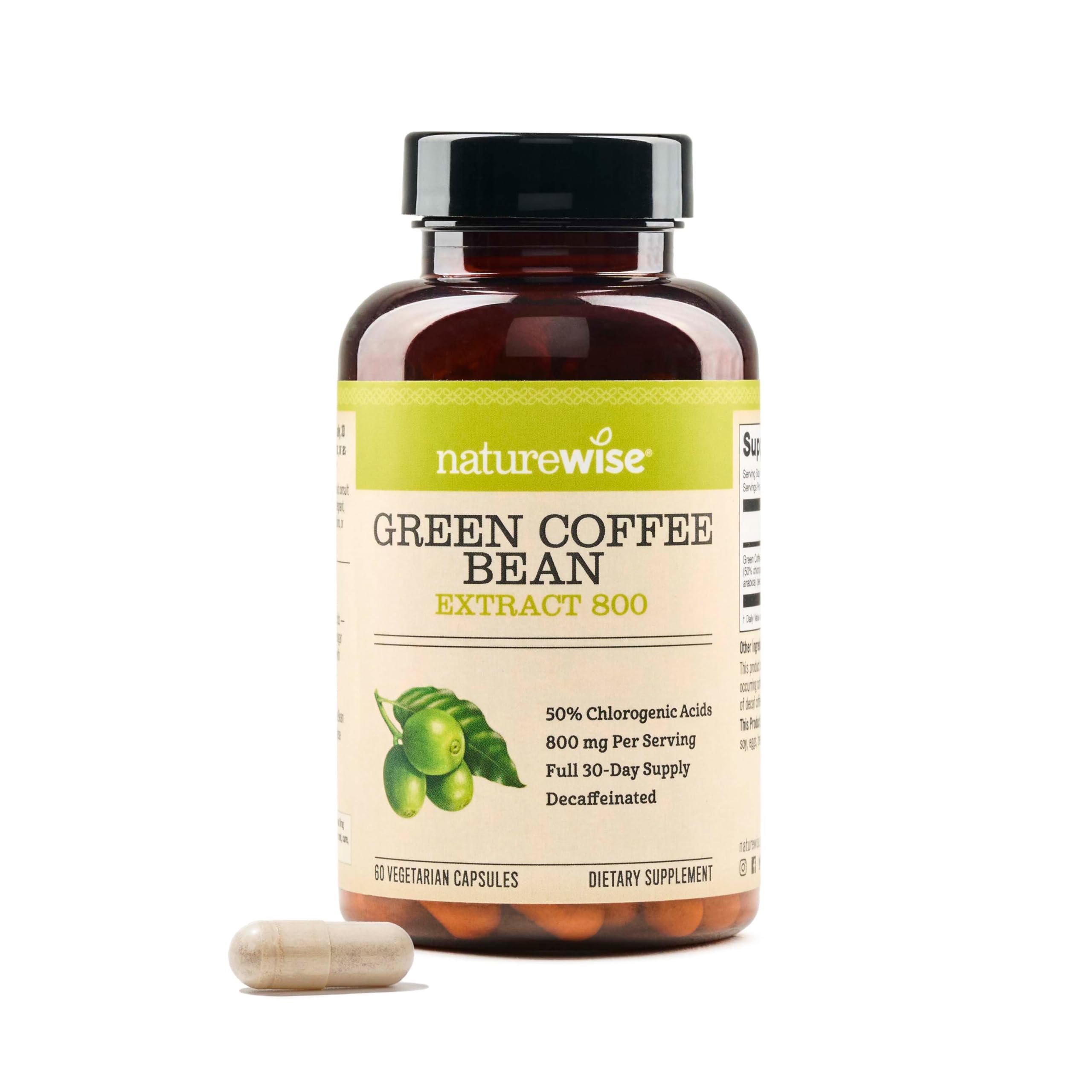 Foto 2 pulgar | Suplemento Naturewise De Extracto De Grano De Café Verde 800 Mg 60 Cápsulas - Venta Internacional.