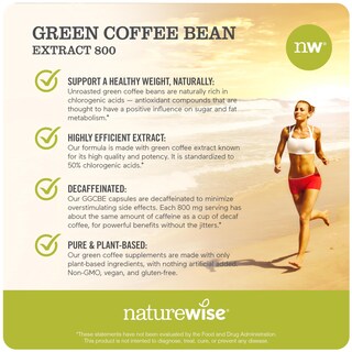 Foto 4 | Suplemento Naturewise De Extracto De Grano De Café Verde 800 Mg 60 Cápsulas - Venta Internacional.