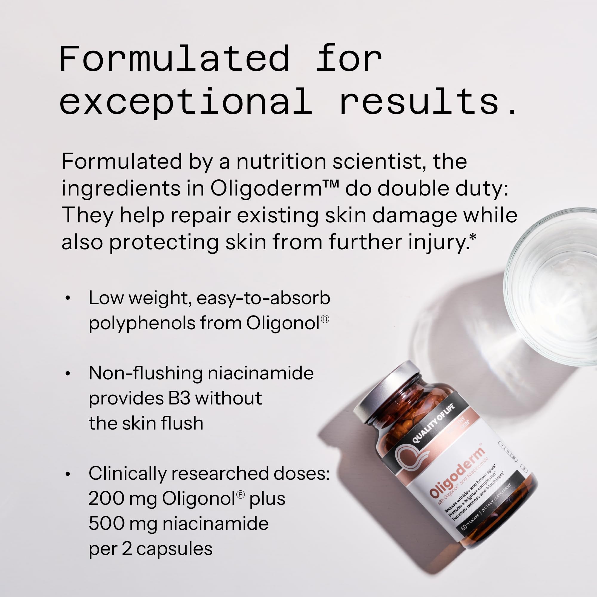Foto 6 pulgar | Suplemento Quality Of Life Oligoderm Premium Skin Support 60 Cápsulas - Venta Internacional.
