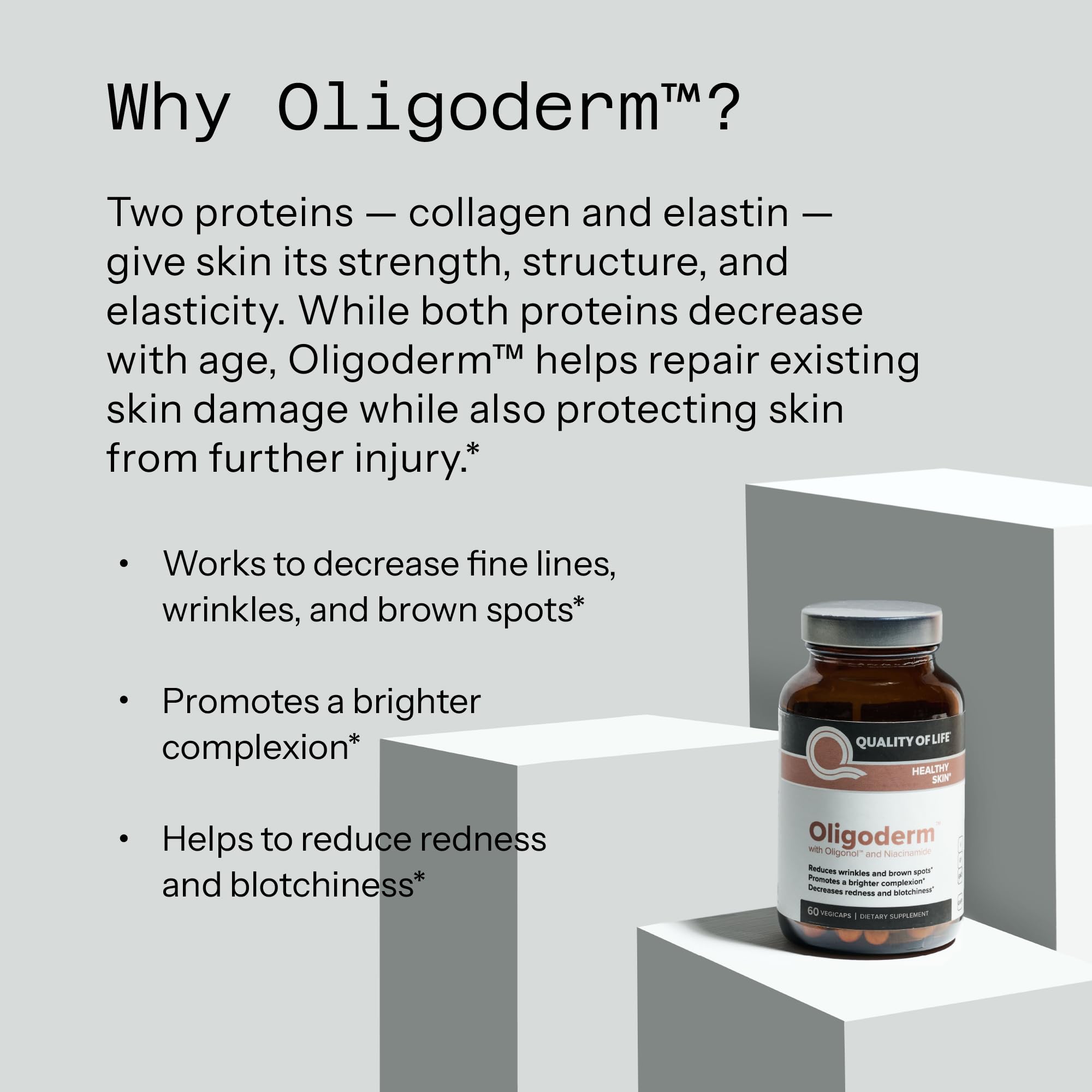 Foto 8 pulgar | Suplemento Quality Of Life Oligoderm Premium Skin Support 60 Cápsulas - Venta Internacional.