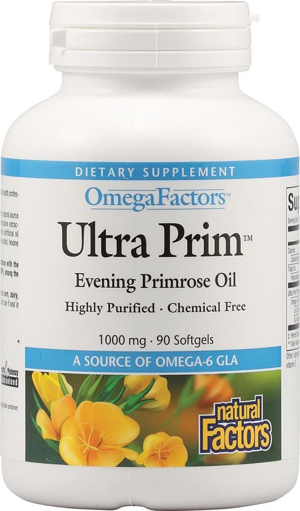 Suplemento De Aceite De Onagra Ultra Prim De Natural Factors, 1000 Mg, 90 Cápsulas Blandas - Venta Internacional.