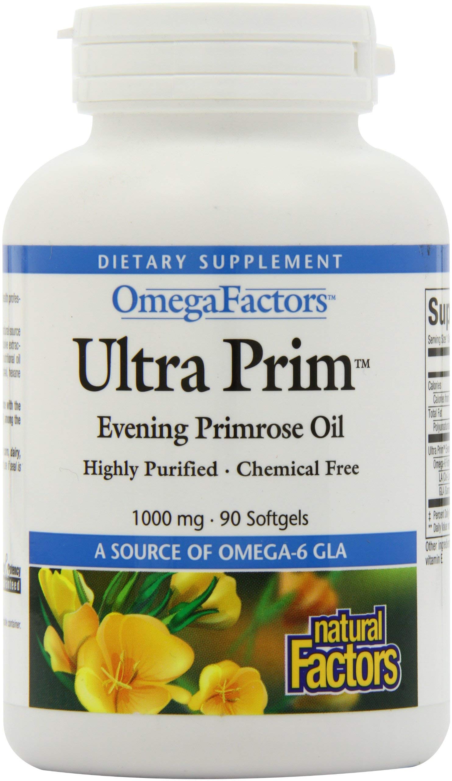 Foto 3 pulgar | Suplemento De Aceite De Onagra Ultra Prim De Natural Factors, 1000 Mg, 90 Cápsulas Blandas - Venta Internacional.