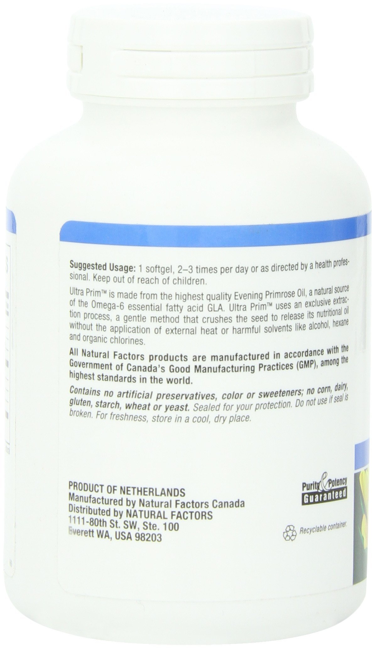 Foto 6 pulgar | Suplemento De Aceite De Onagra Ultra Prim De Natural Factors, 1000 Mg, 90 Cápsulas Blandas - Venta Internacional.