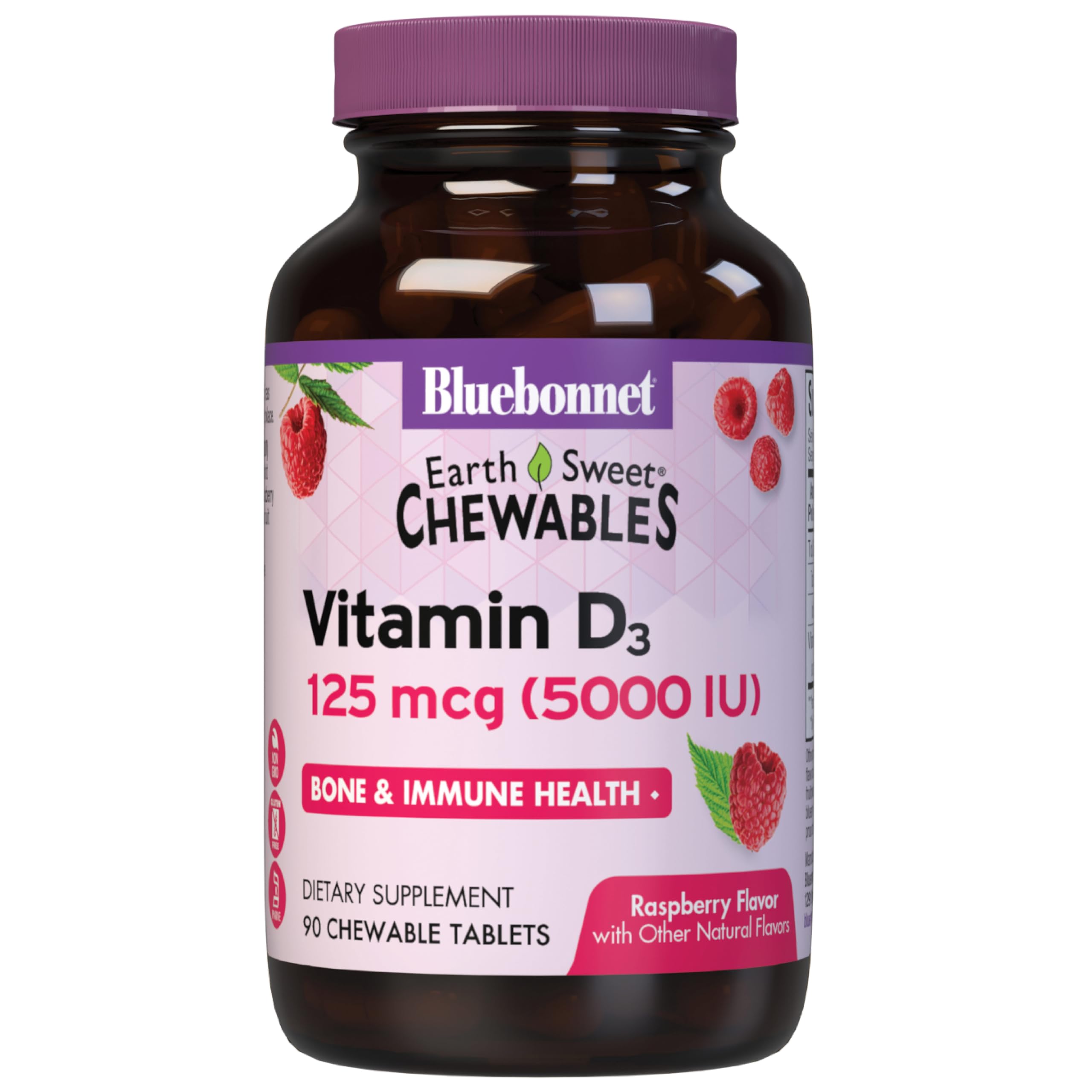 Foto 2 pulgar | Suplemento Bluebonnet Nutrition Earth Sweet Vitamina D3, 5000 Ui, Tabletas Masticables, 90 Unidades - Venta Internacio